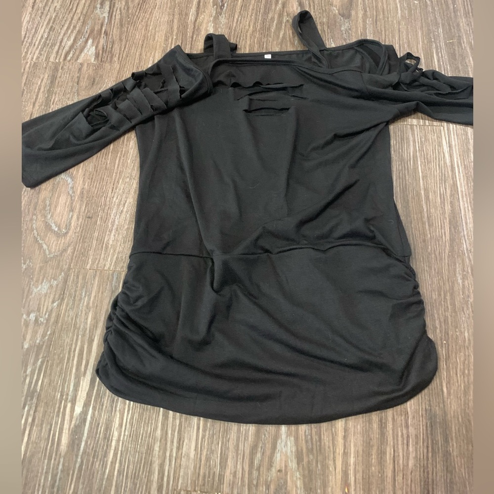 Black ripped tank top